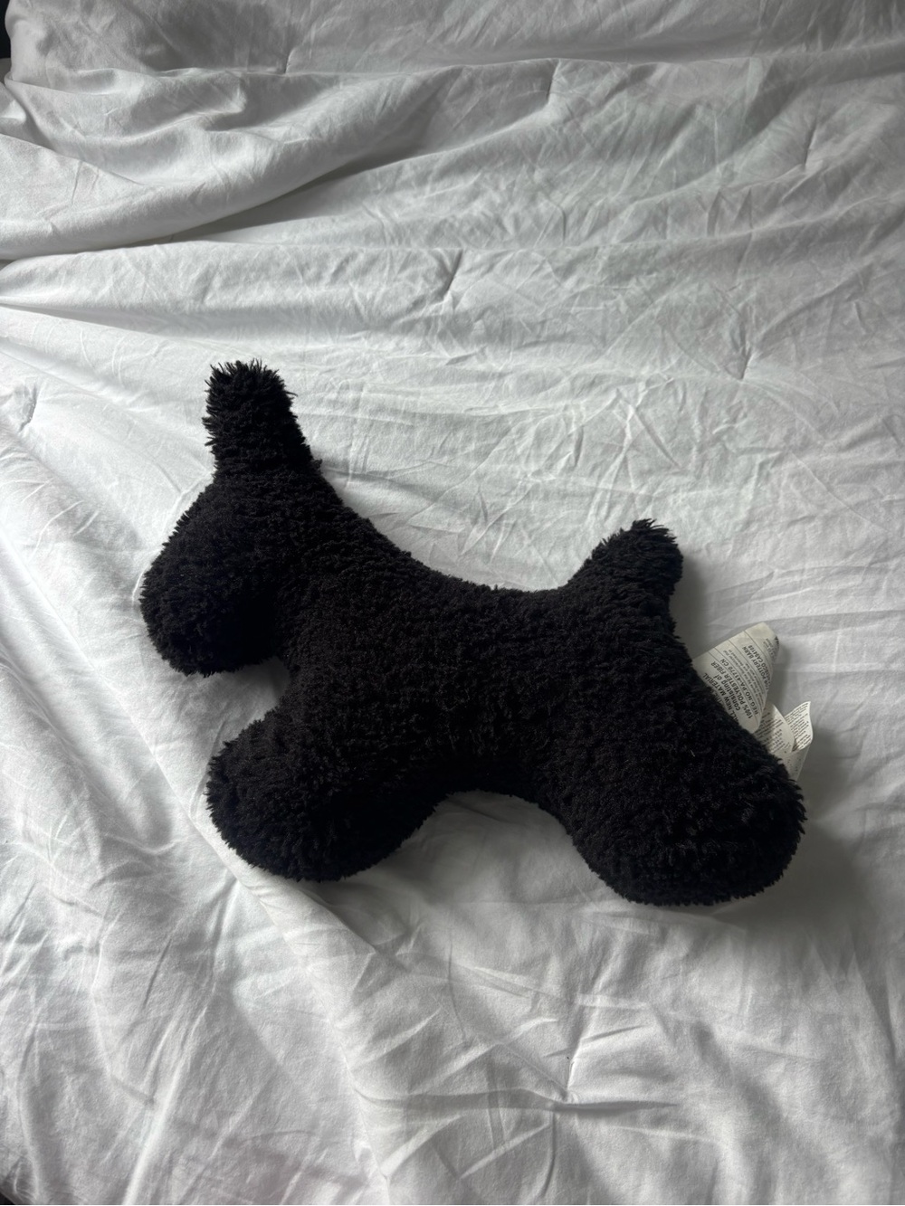 Pottery Barn Black Plush Dog Pillow